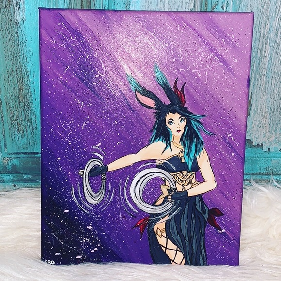 FFXIV Viera Dancer Painting, Acrylic on Canvas - Picture 1 of 1